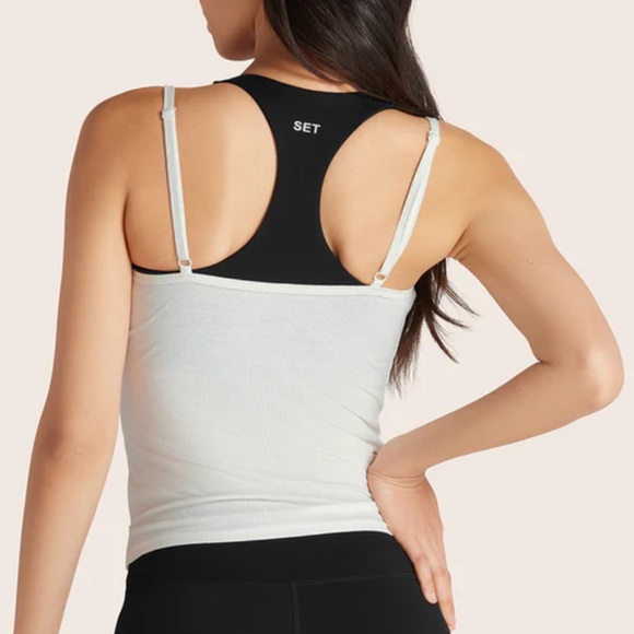 SET Active Workout Top - Sporty Layered Cami + Sports Bra, NWT - Picture 3 of 12